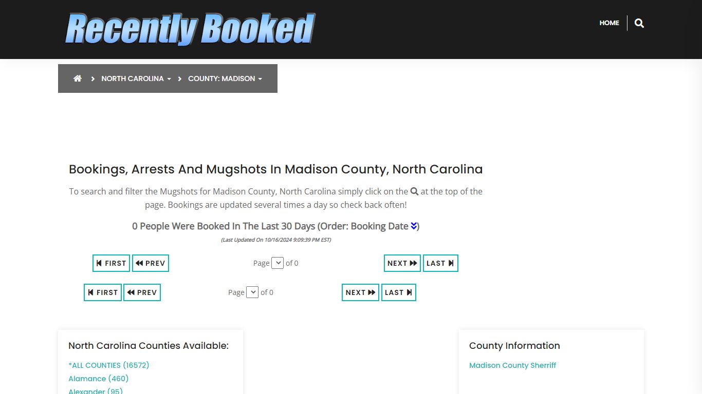 Bookings, Arrests and Mugshots in Madison County, North Carolina