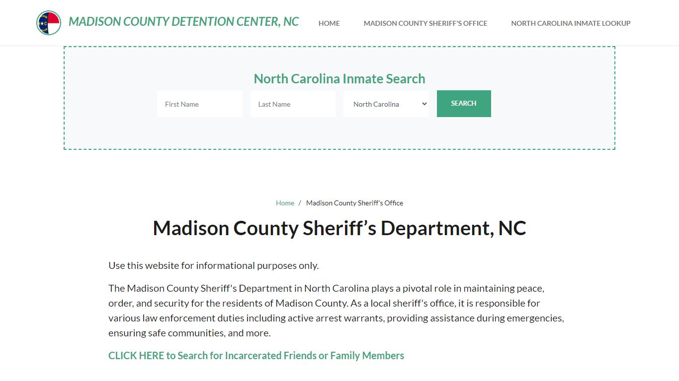 Madison County Sheriff Department, NC Arrests, Warrant Lookup